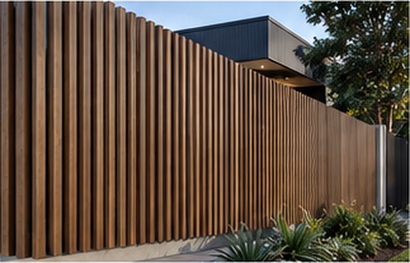 Architectural timber fencing with premium vertical detailing